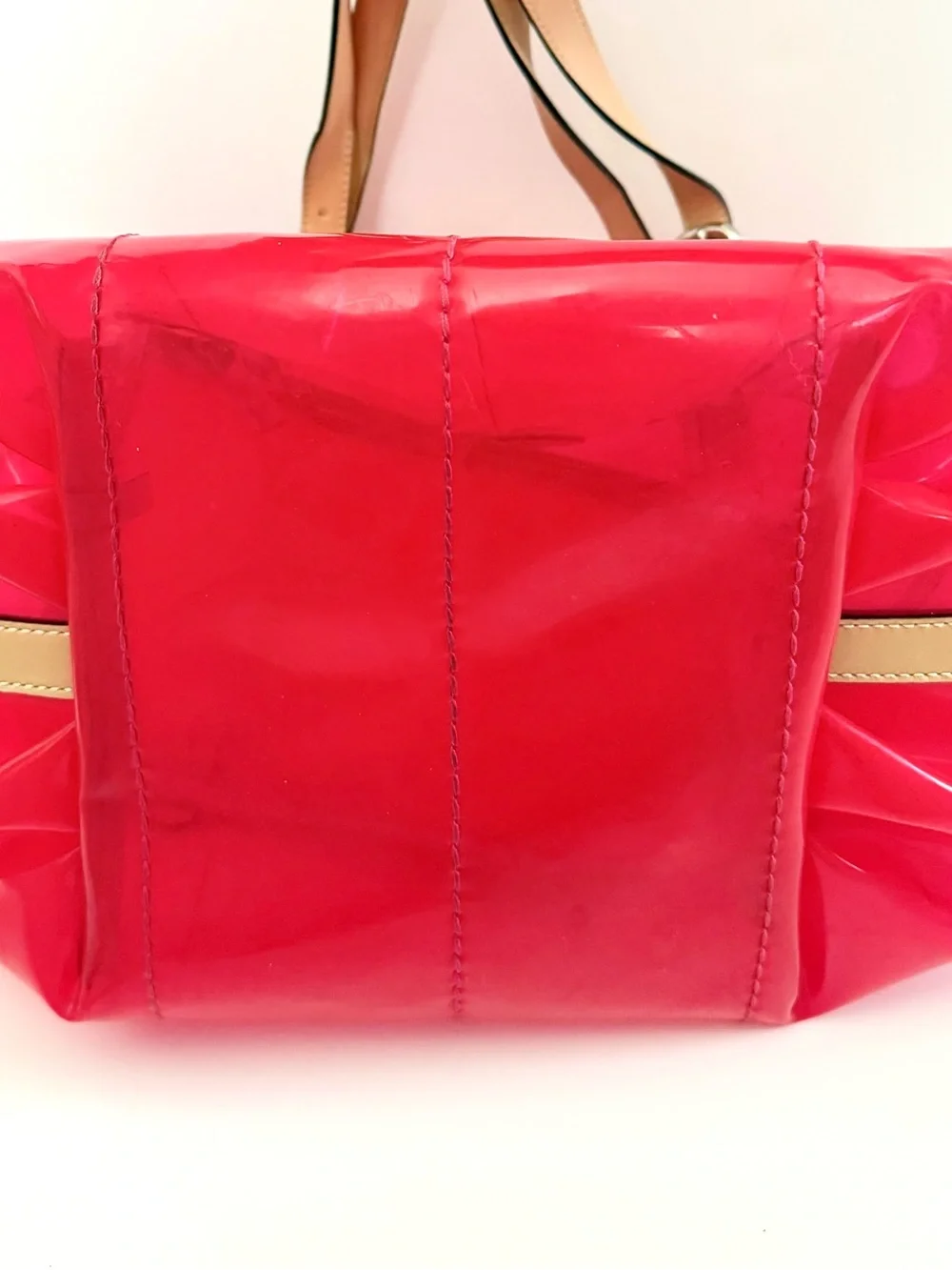 Tod’s PVC Tote Bag Pink Leather Trim Matching pouch